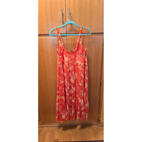 torrid Dresses & Skirts - Torrid Tropical Floral Print Maxi Dress Orange Tan Women Size 2
